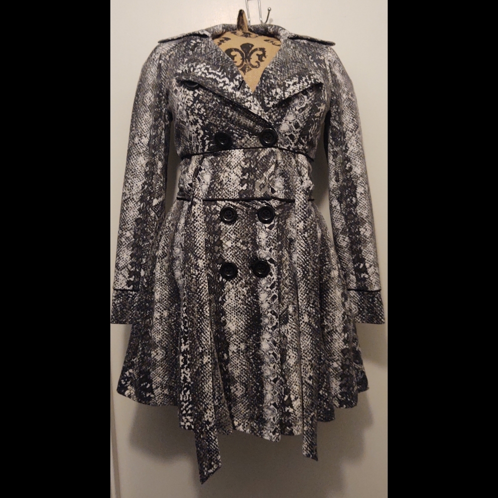 Candies Snakeskin Print Trench Jacket
